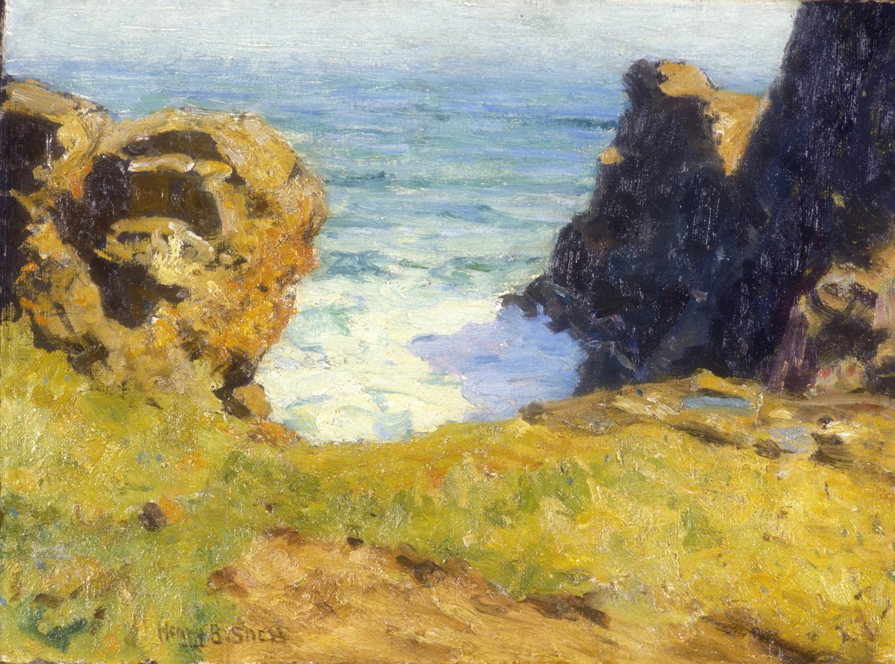 Perto de St. Ives, Cornwall, c.1914 (óleo sobre tela) de Henry Bayley Snell