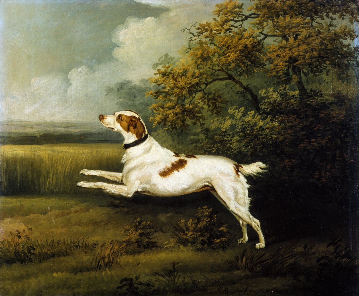Um Springer Spaniel numa Paisagem de Henry Bernard Chalon