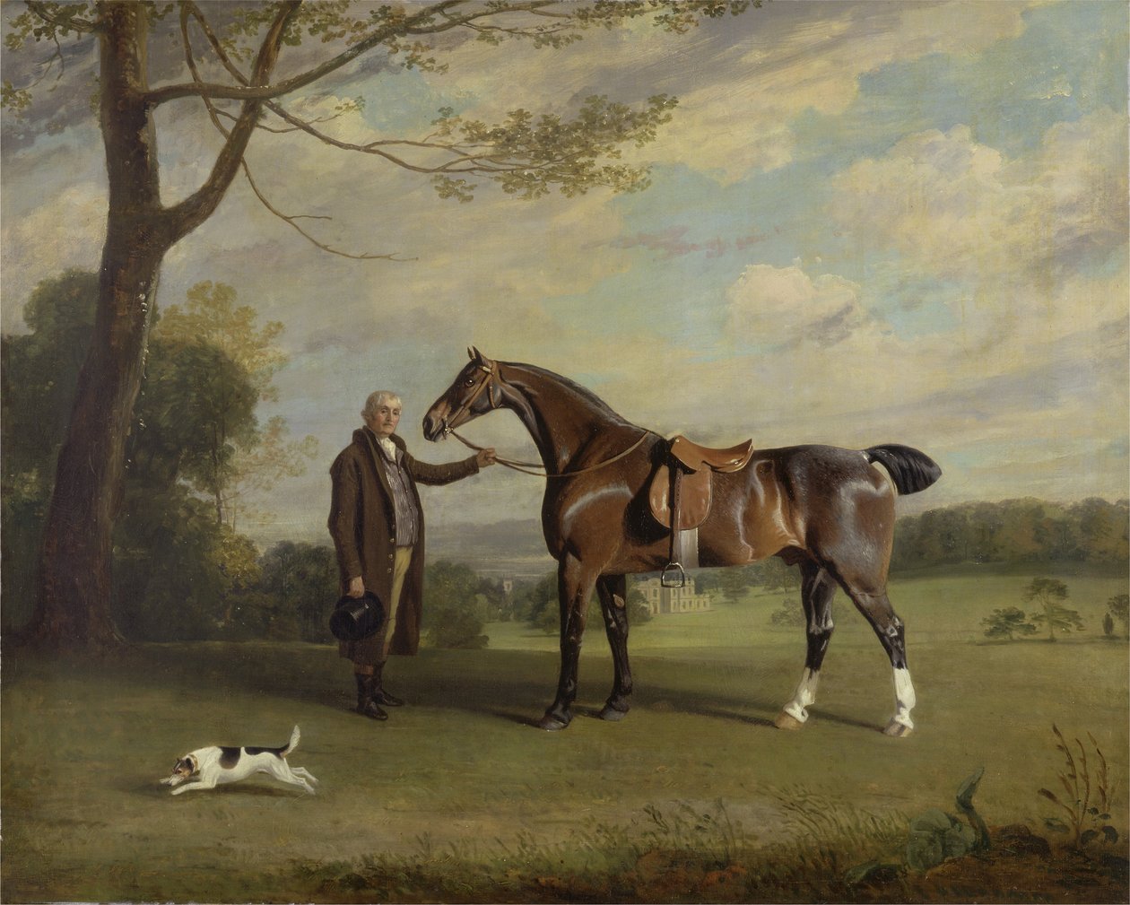 Noivo do conde de Shrewsbury segurando um caçador, c.1800 (óleo sobre tela) de Henry Bernard Chalon