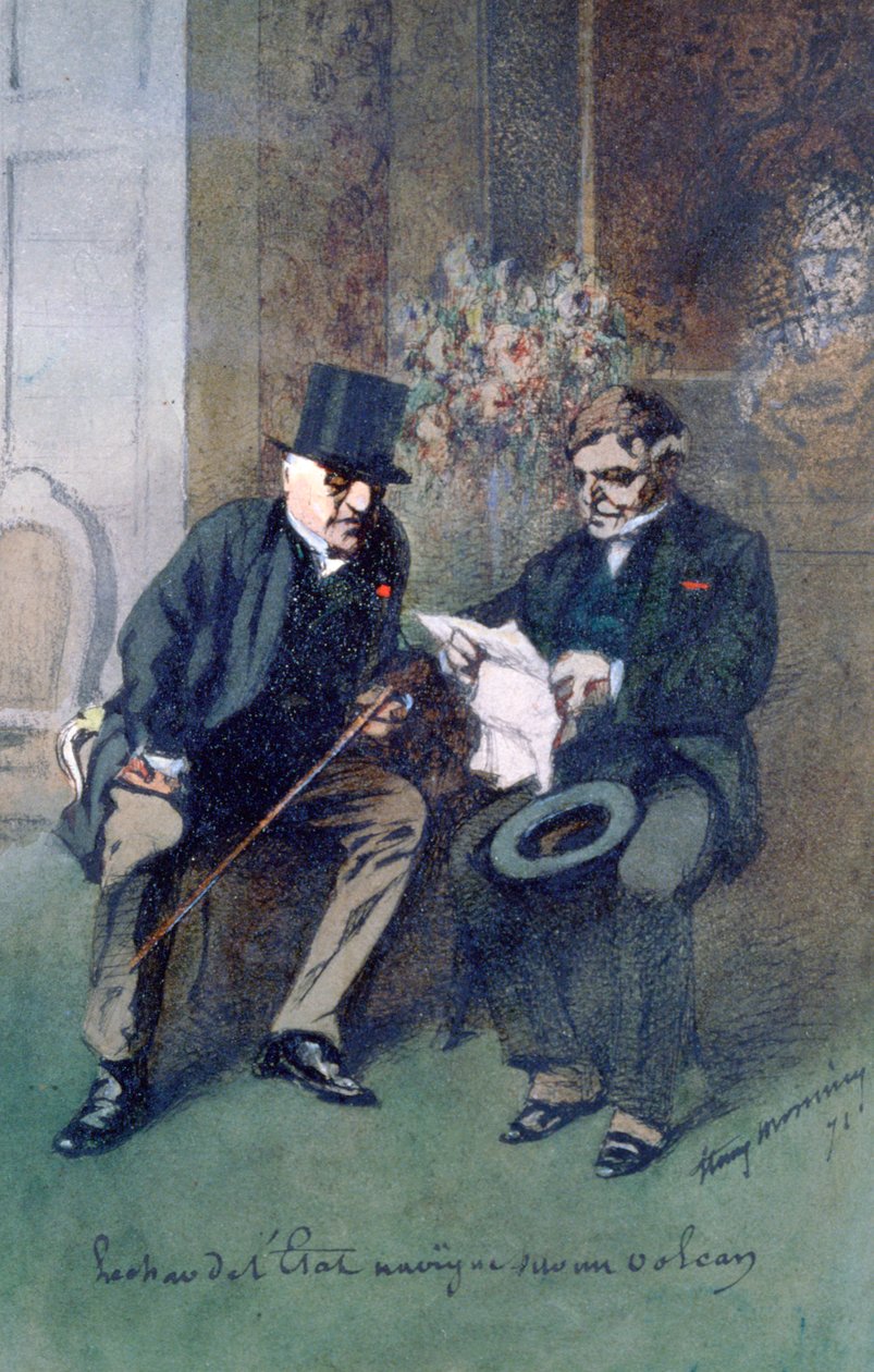 O Carvão do Estado Naval em um Vulcão, 1871 de Henry Bonaventure Monnier