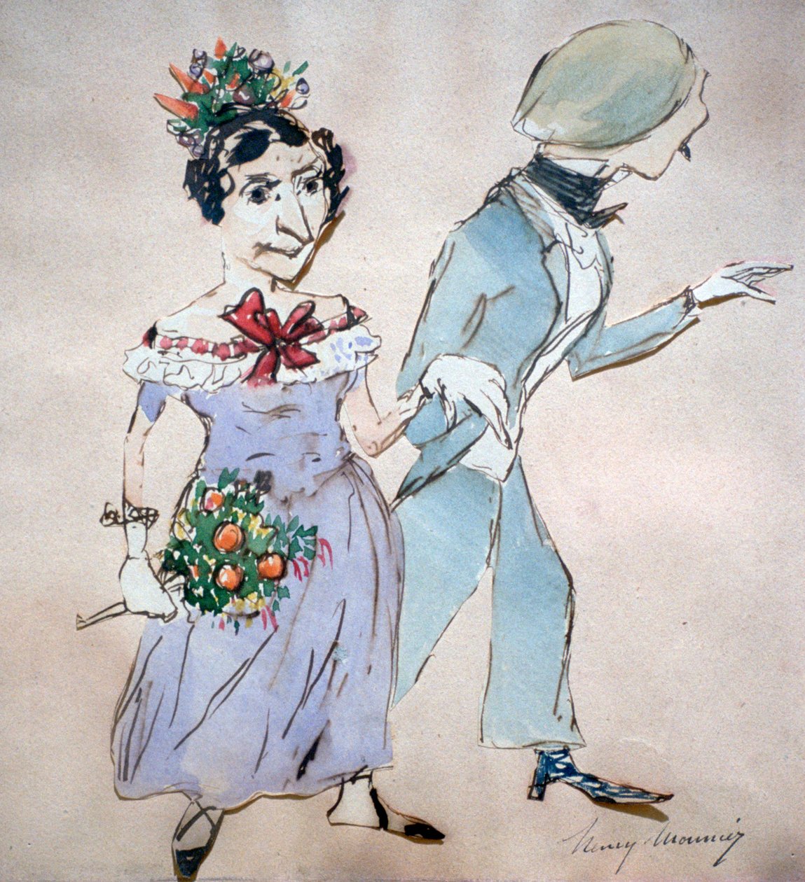O casal com o buquê, c1825-1877 de Henry Bonaventure Monnier