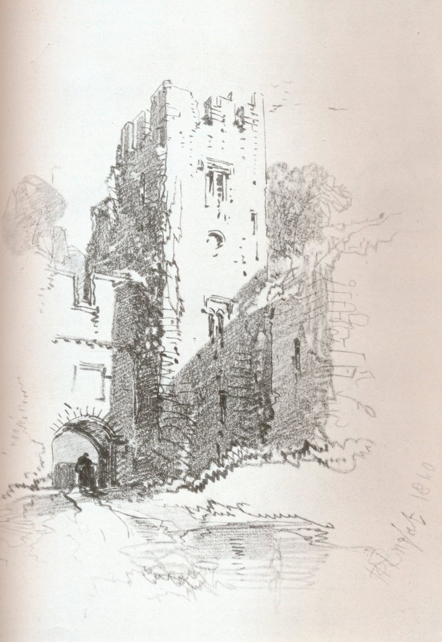 Castelo Crookston, perto de Paisley, 1840 de Henry Bright