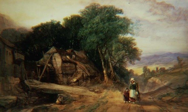 Nas Fronteiras de Dartmoor, c.1840 (aguarela sobre papel) de Henry Bright