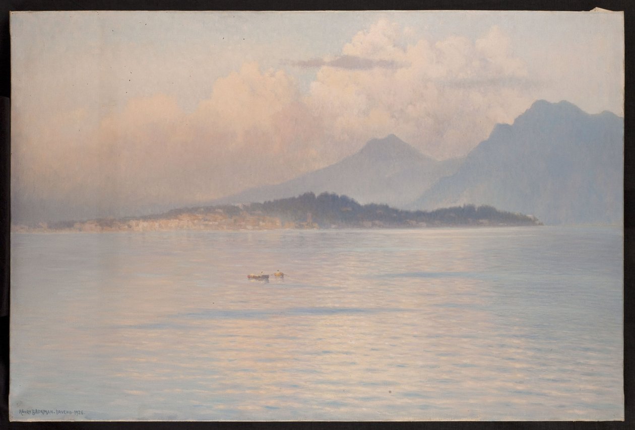 Lago Maggiore, Pallanza, em 1926 (óleo) de Henry Brokman Knudsen