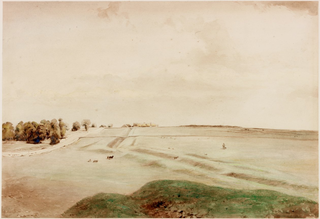Down Hill, Northumberland (bodycolour) de Henry Burdon Richardson