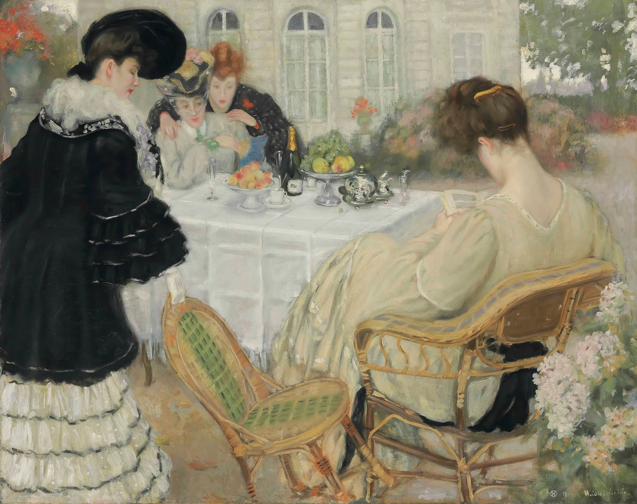 Senhoras tomando chá, 1902. de Henry Caro Delvaille