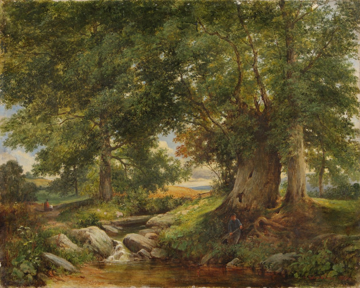 Um córrego da truta perto de Worcester, 1866 de Henry Chaplin