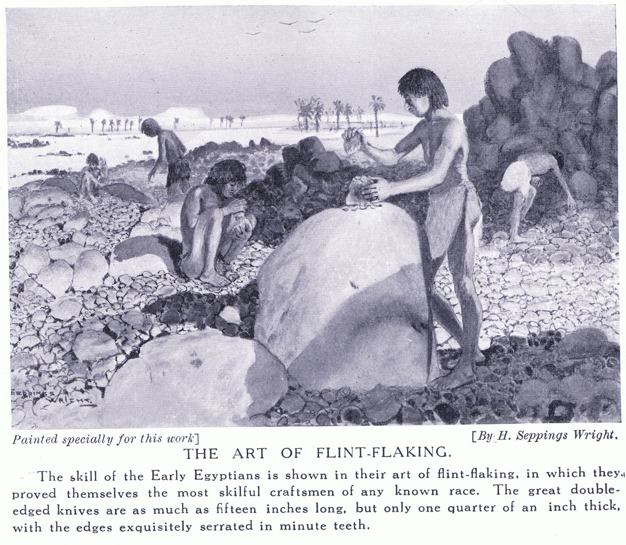 A arte da fabricação de pederneira, c.1920 de Henry Charles Seppings Wright