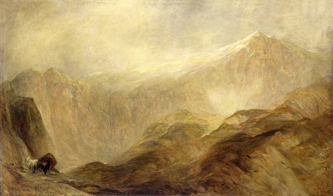 Snowdon (óleo sobre tela) de Henry Clarence Whaite