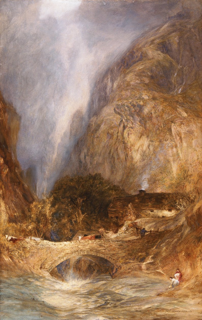 "A Ponte Romana", c1880-1900 de Henry Clarence Whaite