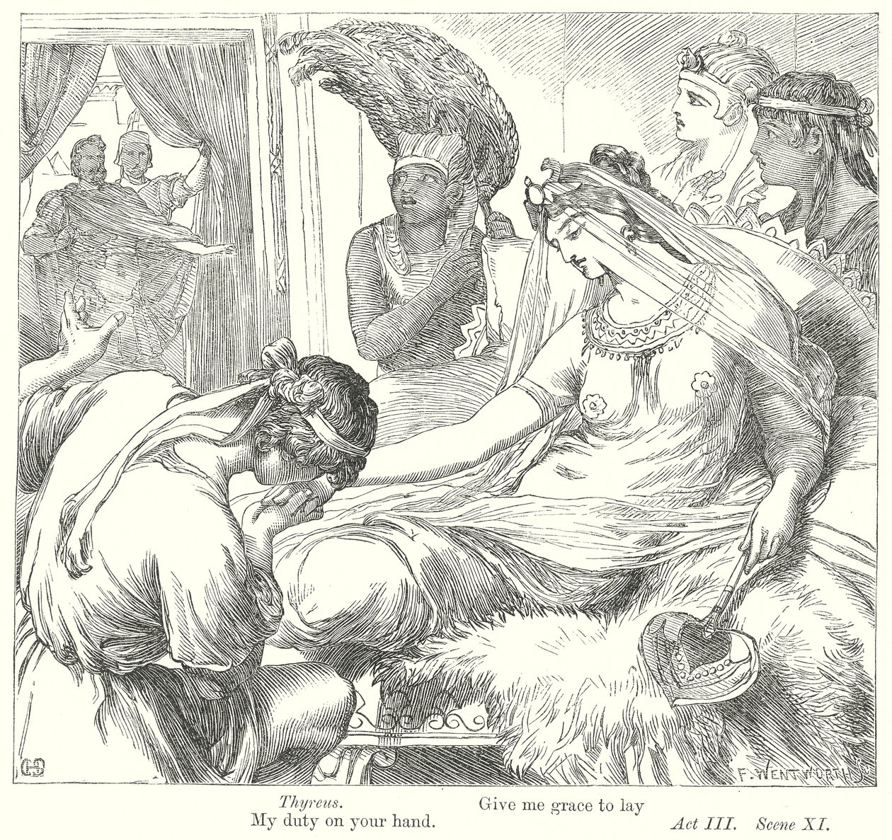 António e Cleópatra (gravura) de Henry Courtney (after) Selous