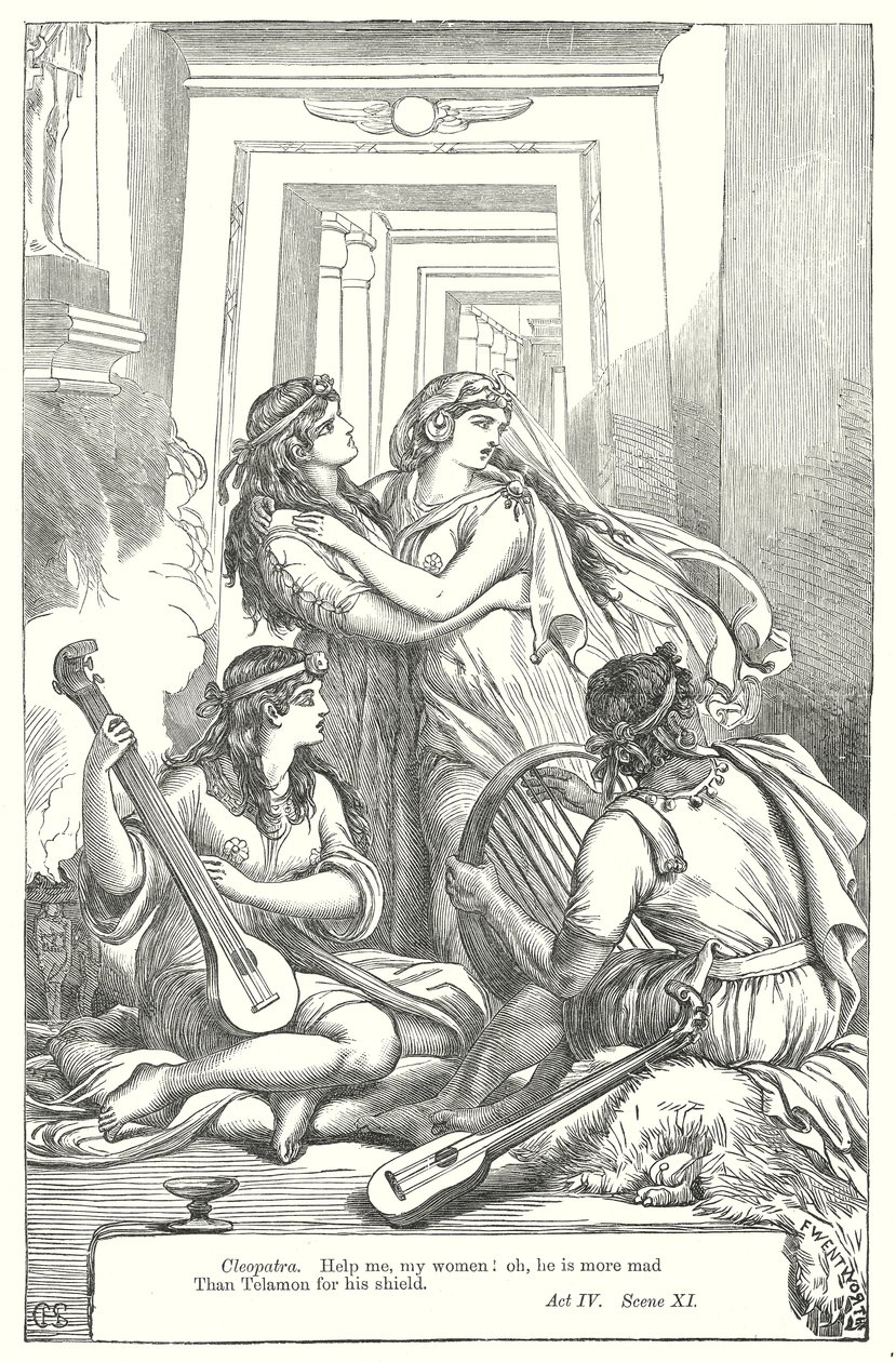 António e Cleópatra (gravura) de Henry Courtney (after) Selous