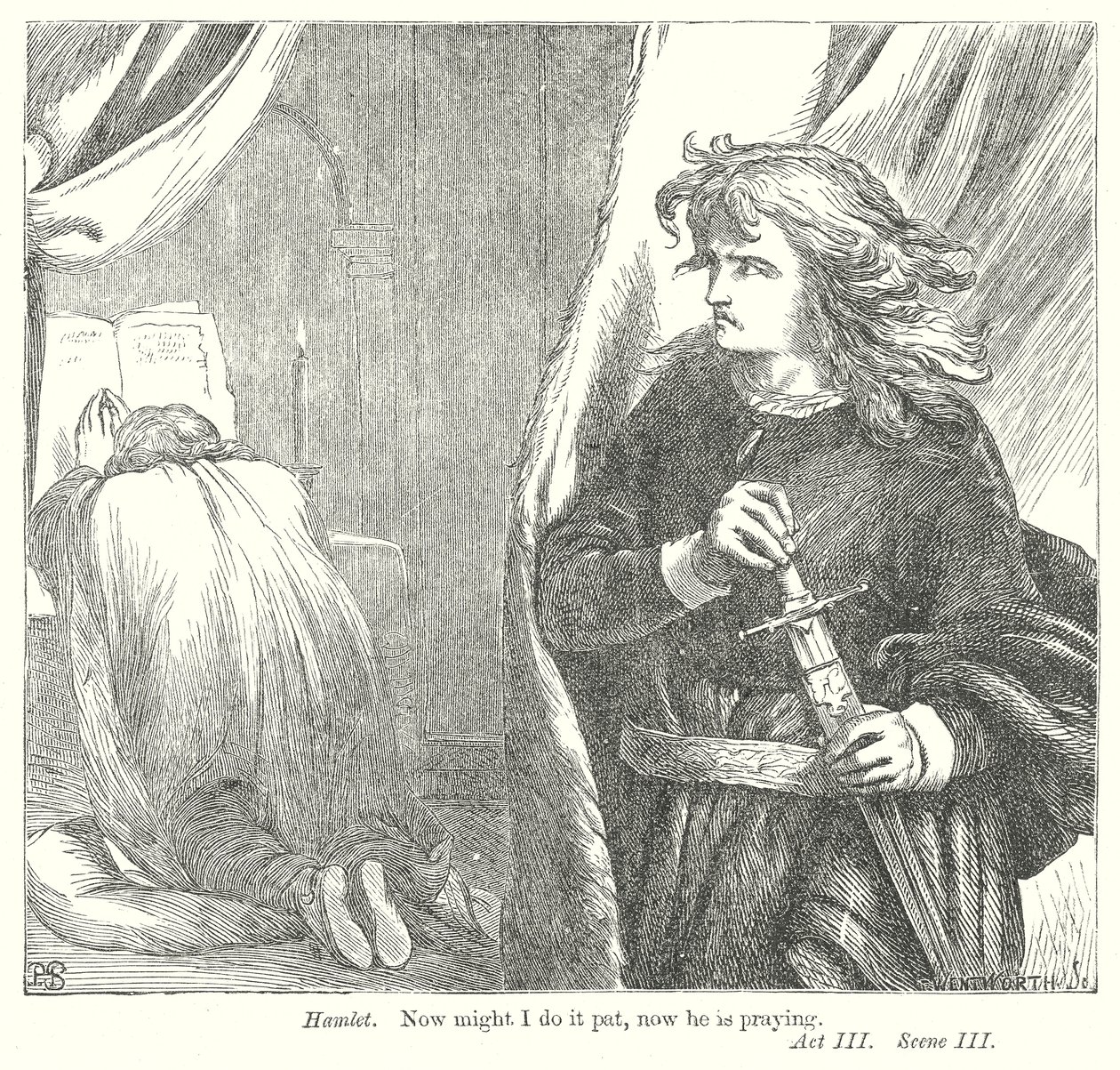 Hamlet (gravura) de Henry Courtney (after) Selous