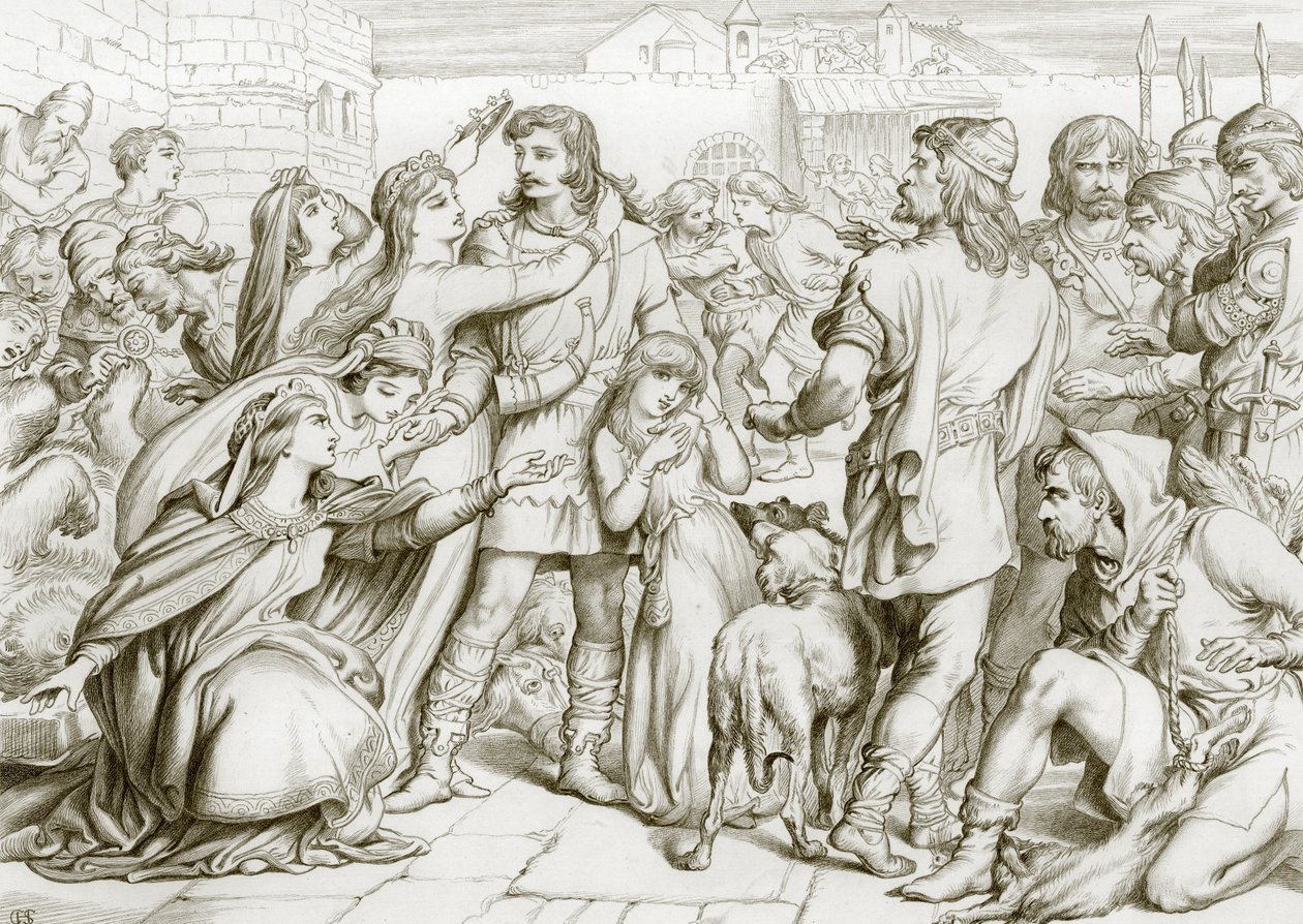 Como Hereward matou o urso (gravura) de Henry Courtney (after) Selous