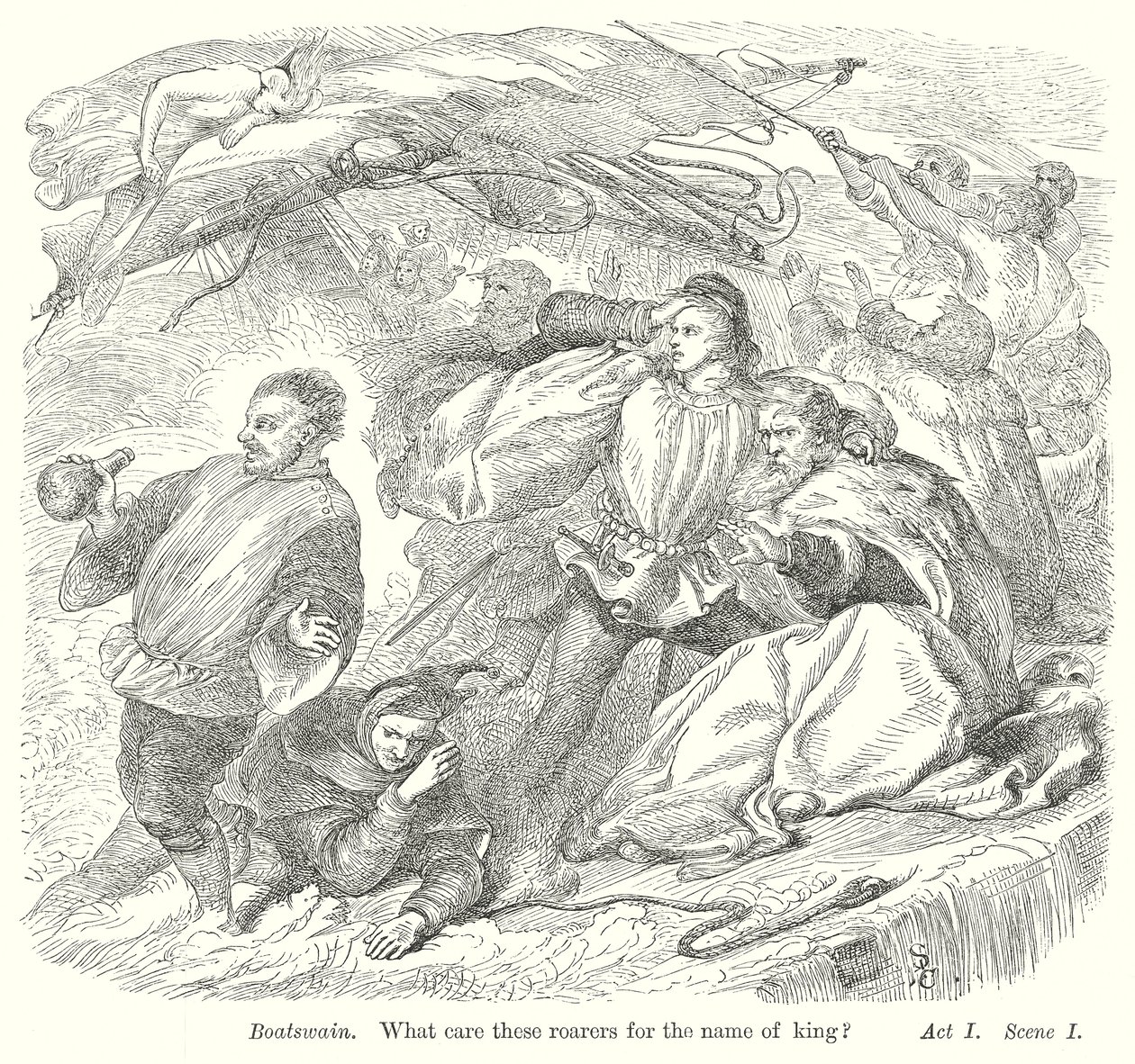 A Tempestade (gravura) de Henry Courtney (after) Selous