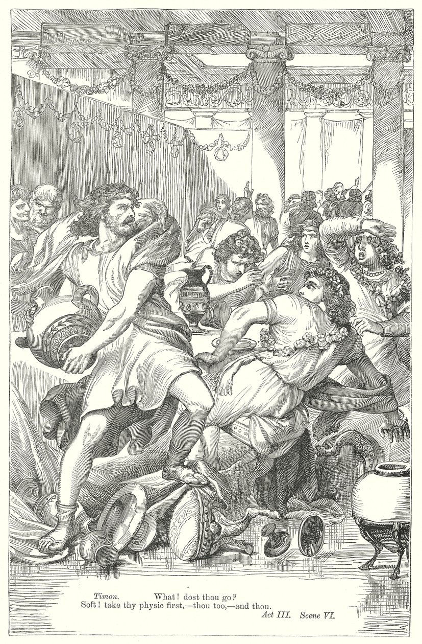 Timão de Atenas (gravura) de Henry Courtney (after) Selous
