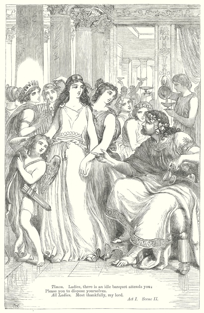 Timão de Atenas (gravura) de Henry Courtney (after) Selous