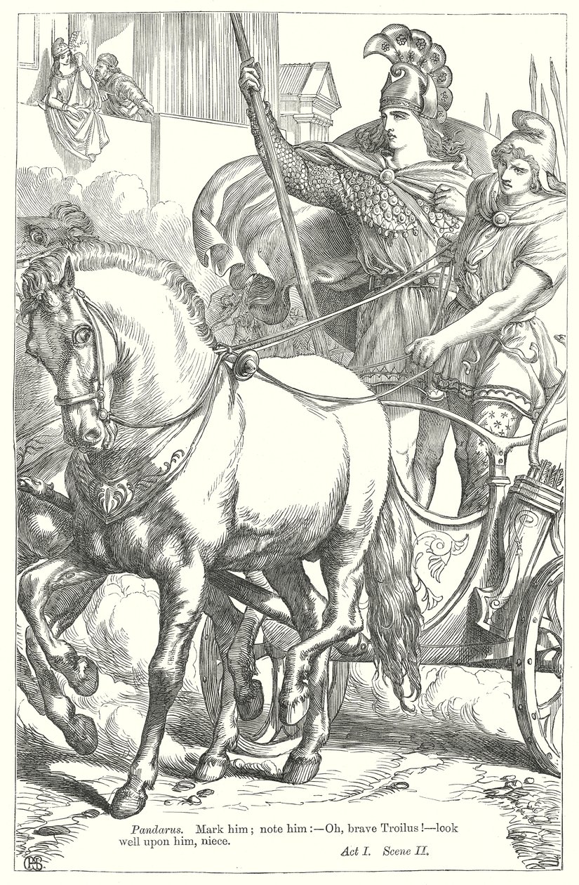 Troilo e Cressida (gravura) de Henry Courtney (after) Selous