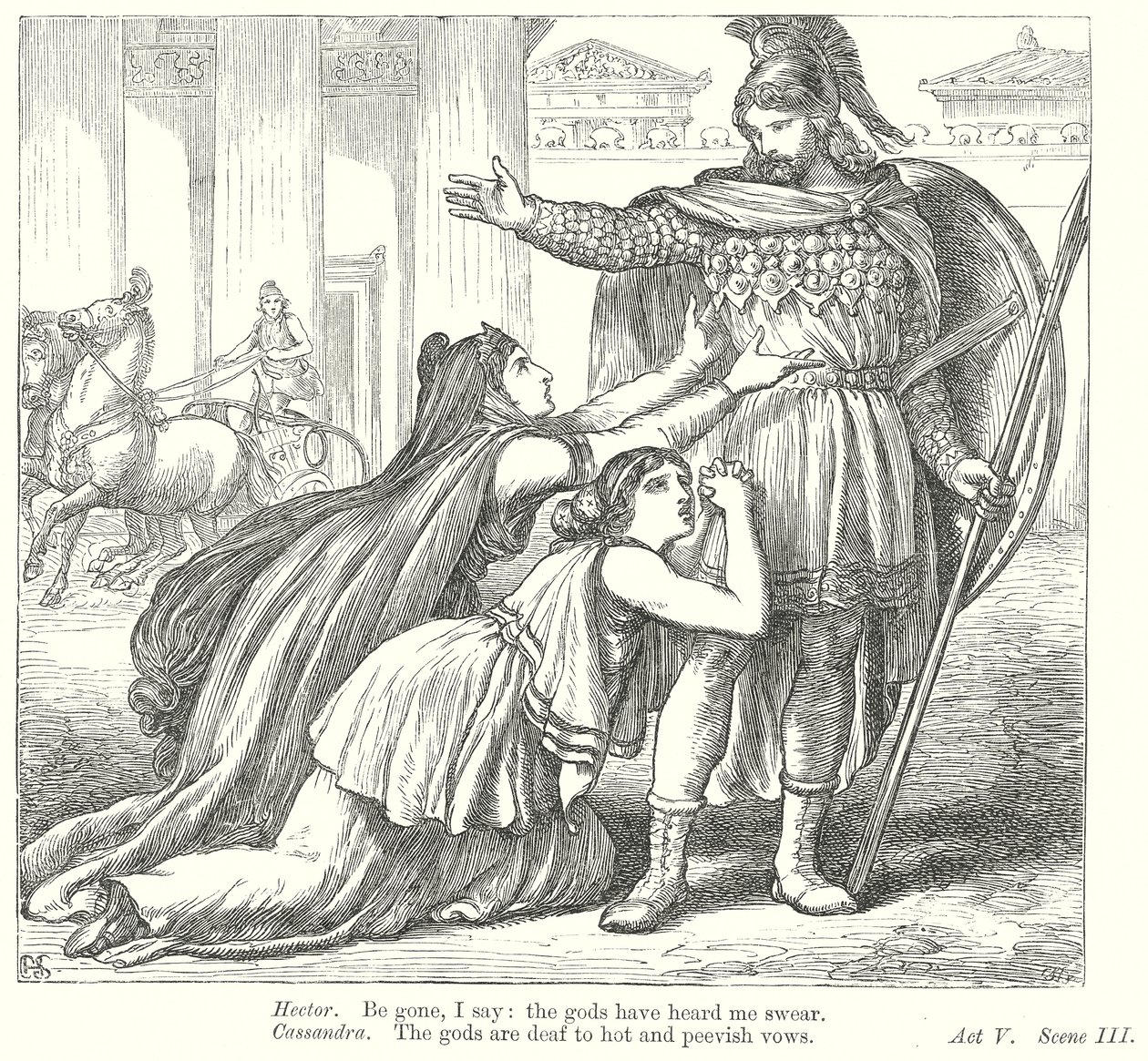 Troilo e Cressida (gravura) de Henry Courtney (after) Selous