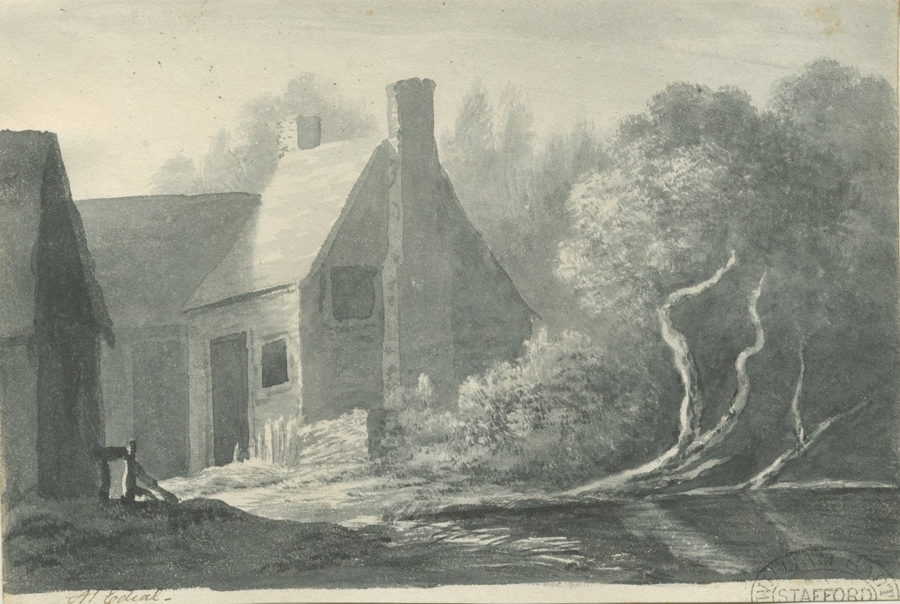 Lichfield - Edial: desenho de lavagem sépia, nd [1788-1855] (desenho) de Henry Curzon Allport
