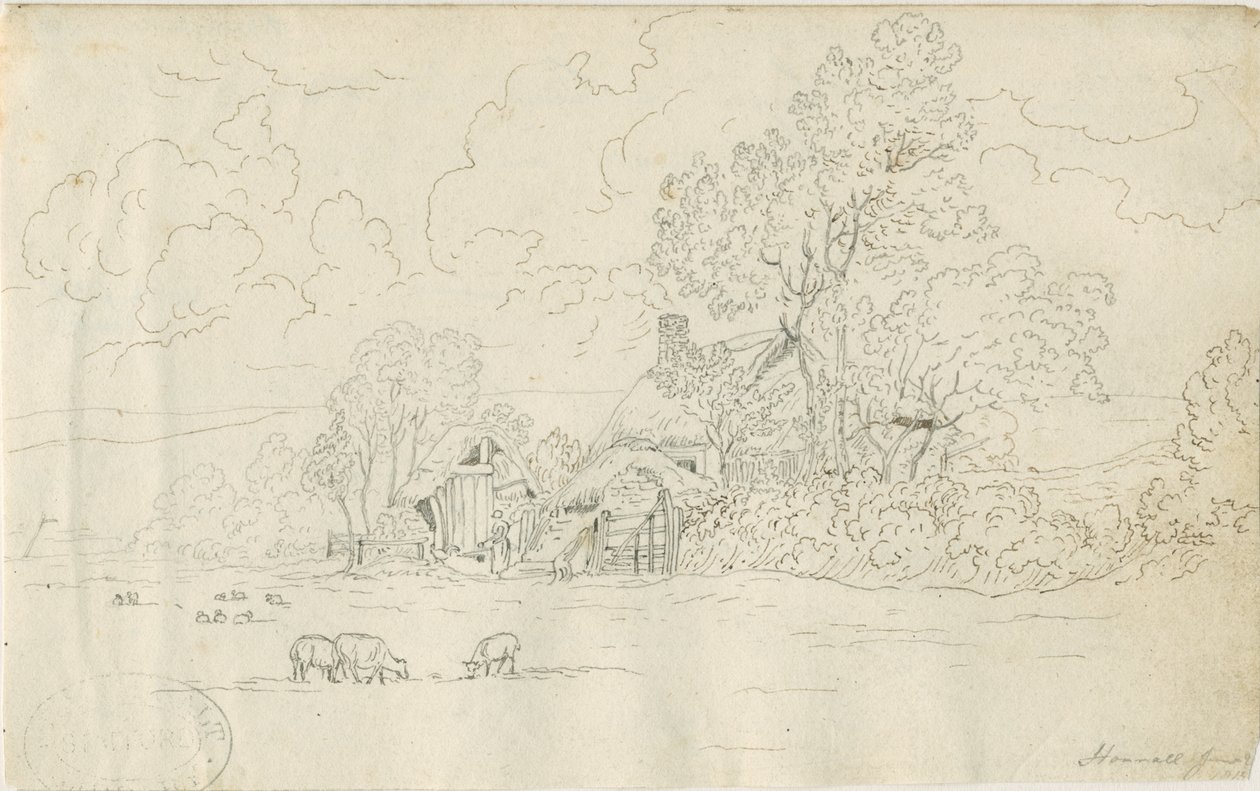 Igreja de Stonnall: desenho a caneta, 20 de junho de 1813 de Henry Curzon Allport