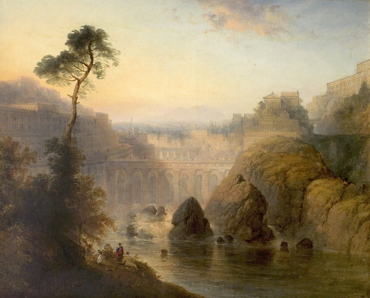 No Tibre, Itália de Henry Dawson
