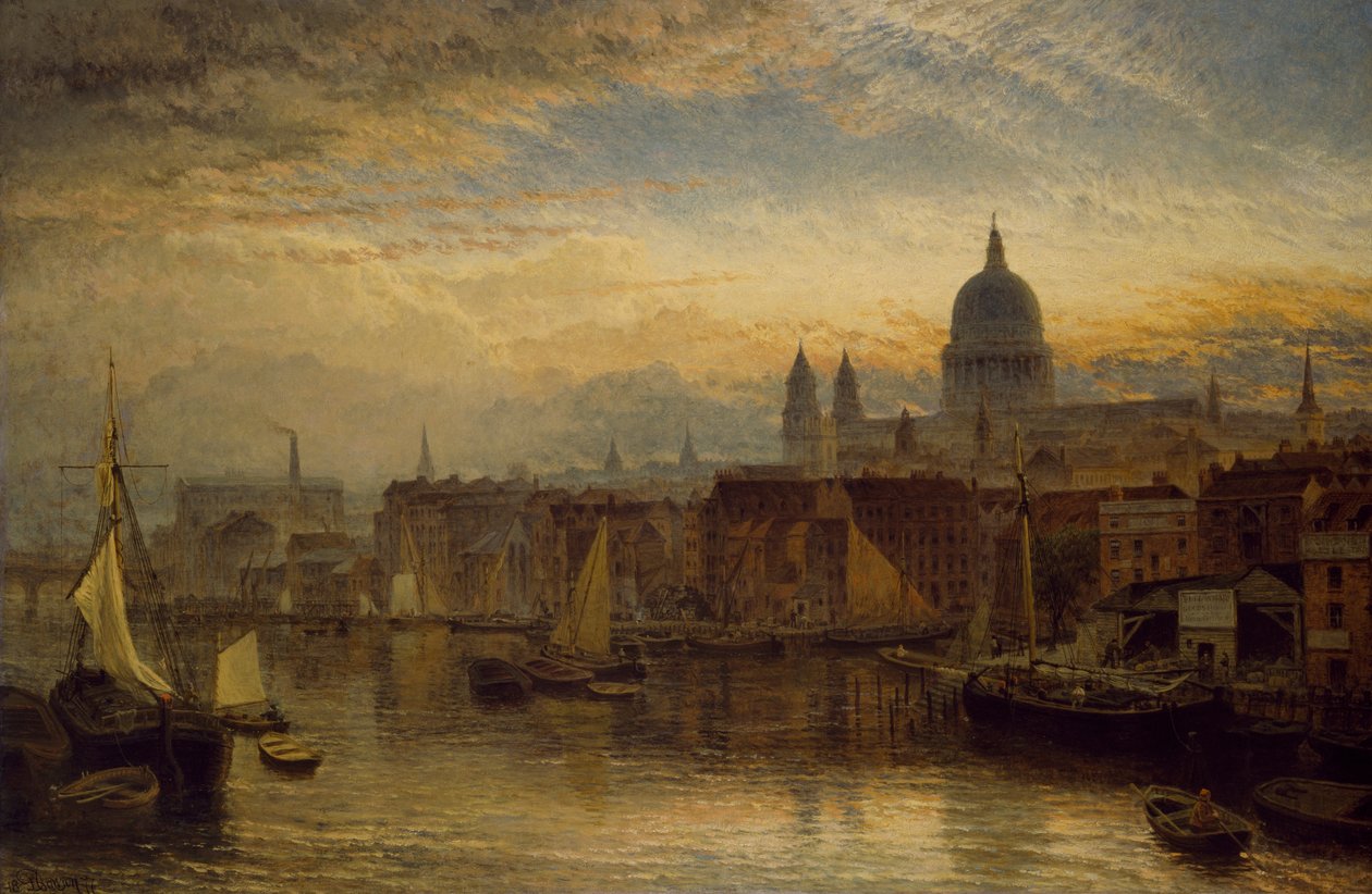 São Paulo do rio Tamisa, 1877 de Henry Dawson