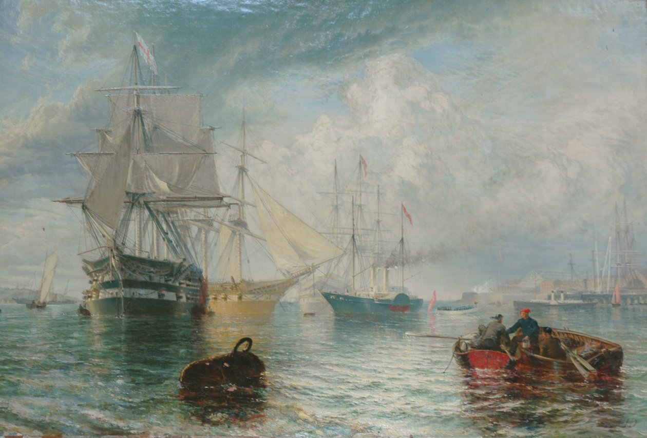 Os senhores do Almirantado visitam Sheerness, 1866 de Henry Dawson
