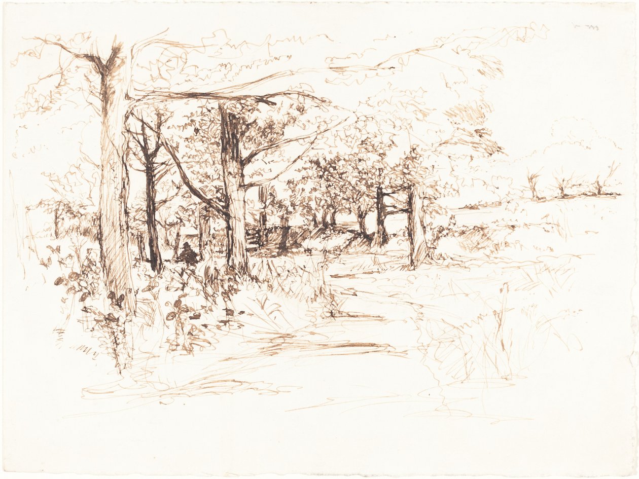 Paisagem com uma pista arborizada de Henry Eddowes Keene