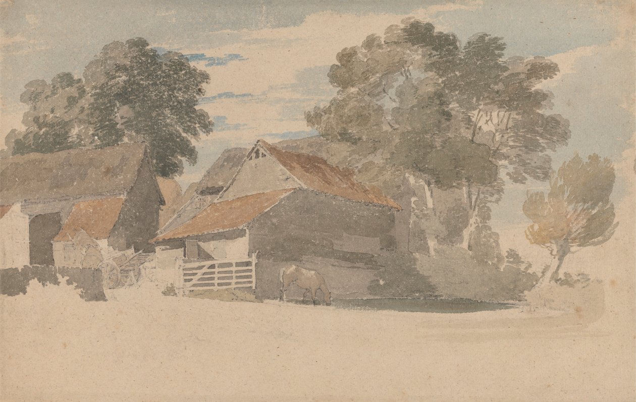 Edifícios Agrícolas com Árvores de Henry Edridge