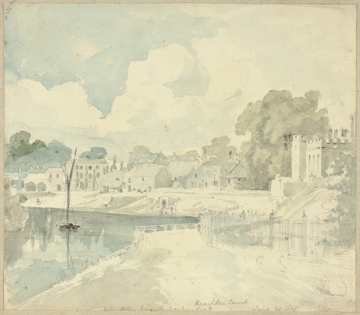 Vista do Hampton Court tirada do Garden Seat de Henry Edridge