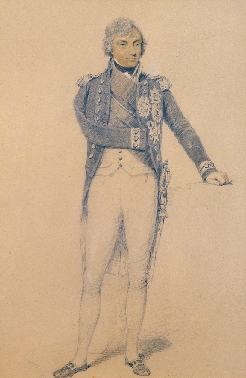 Horatio Nelson (1758-1805) (lápis, tinta e guache sobre papel) de Henry Edridge