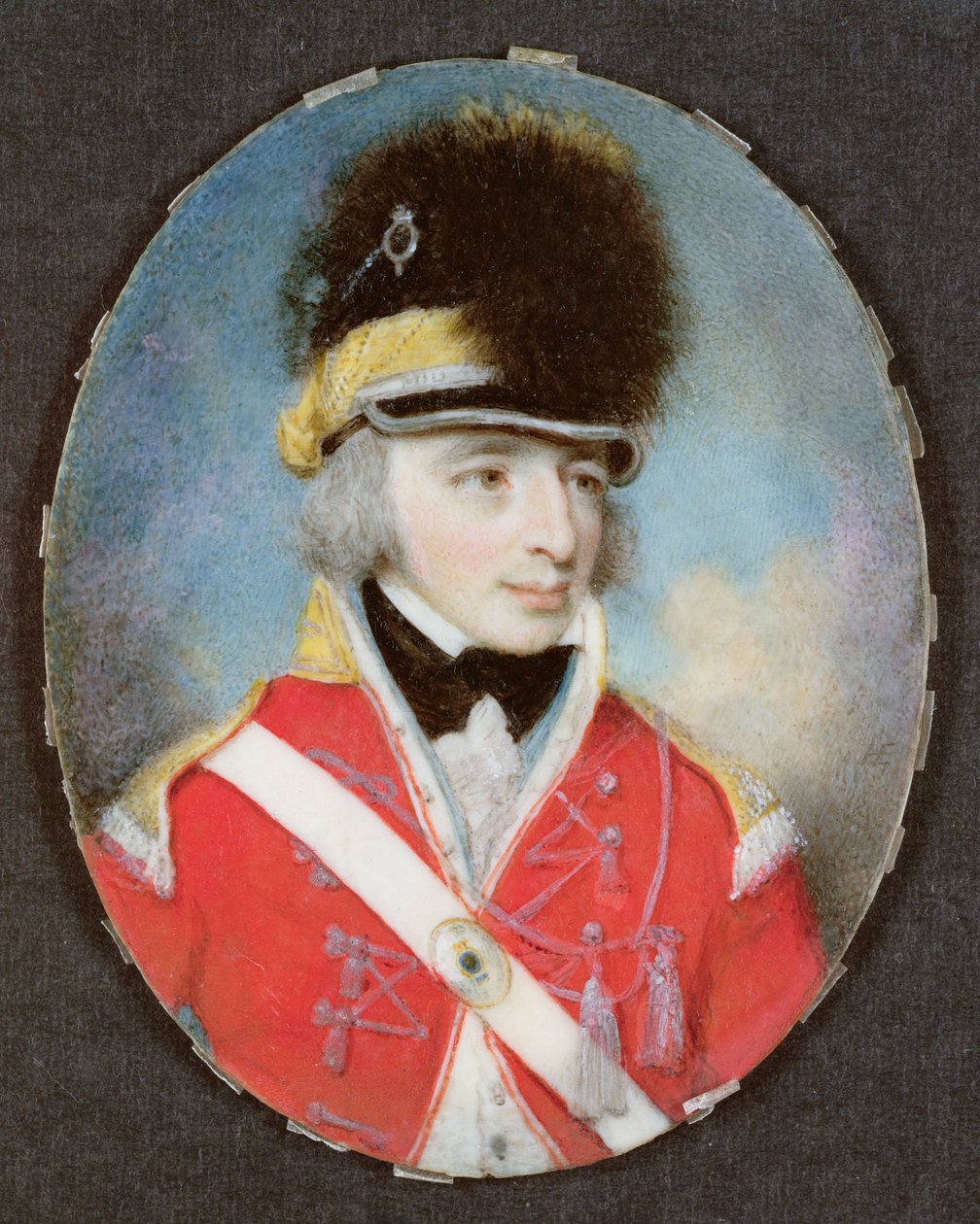 Miniatura de um oficial desconhecido, c.1797 de Henry Edridge