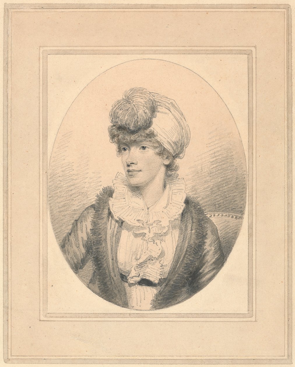 Retrato de uma jovem senhora num Turban de Henry Edridge