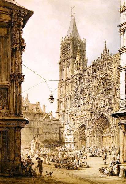 Catedral de Rouen, frente oeste de Henry Edridge