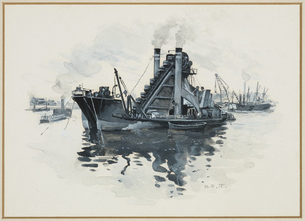 Uma draga nas docas de Salford de Henry Edward Tidmarsh