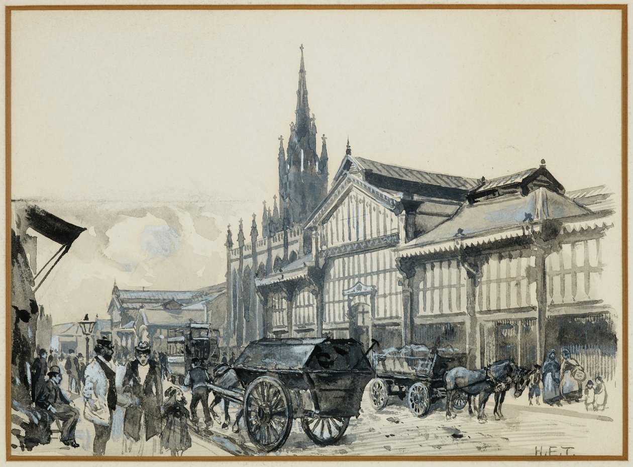 Mercado de Campfield e Igreja de São Mateus de Henry Edward Tidmarsh
