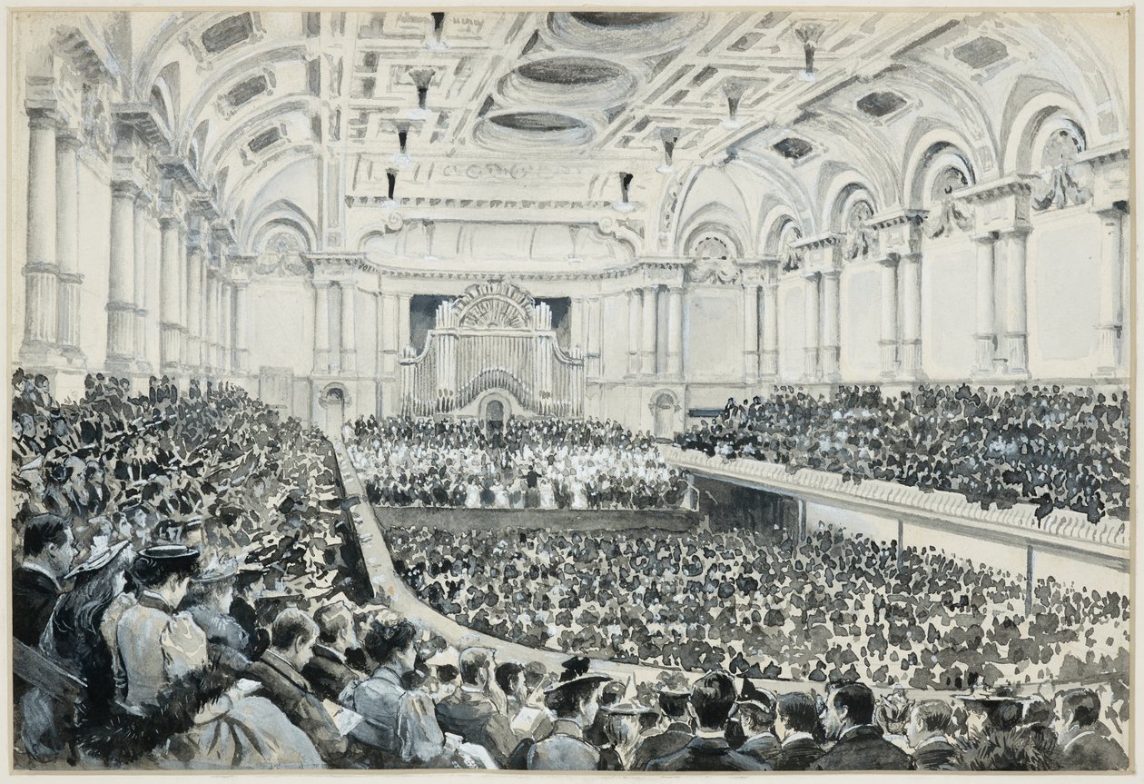 Salão de Comércio Livre, Interior, Noite de Oratório de Henry Edward Tidmarsh