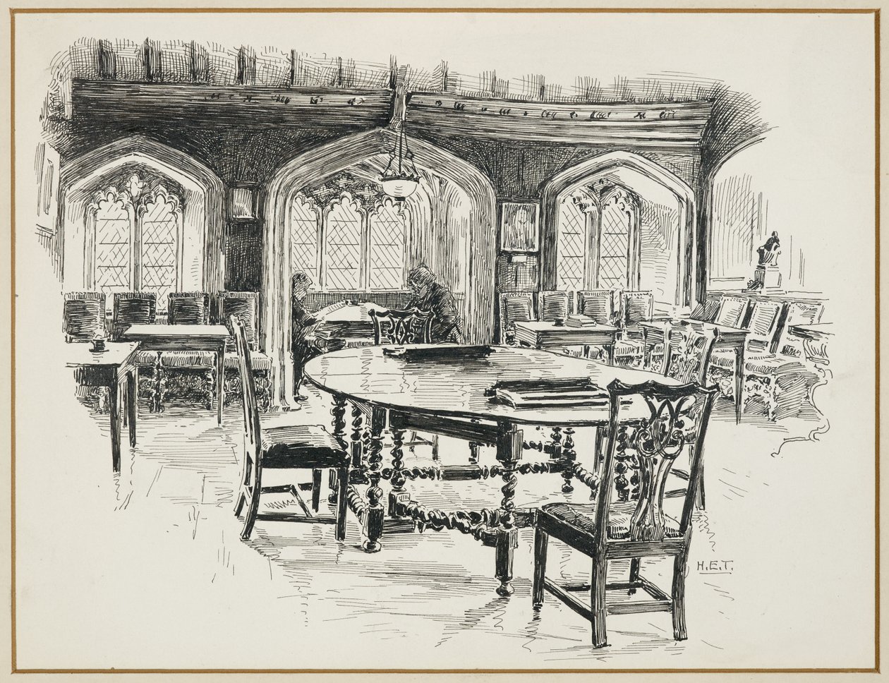 A Sala de Leitura, Chetham College de Henry Edward Tidmarsh