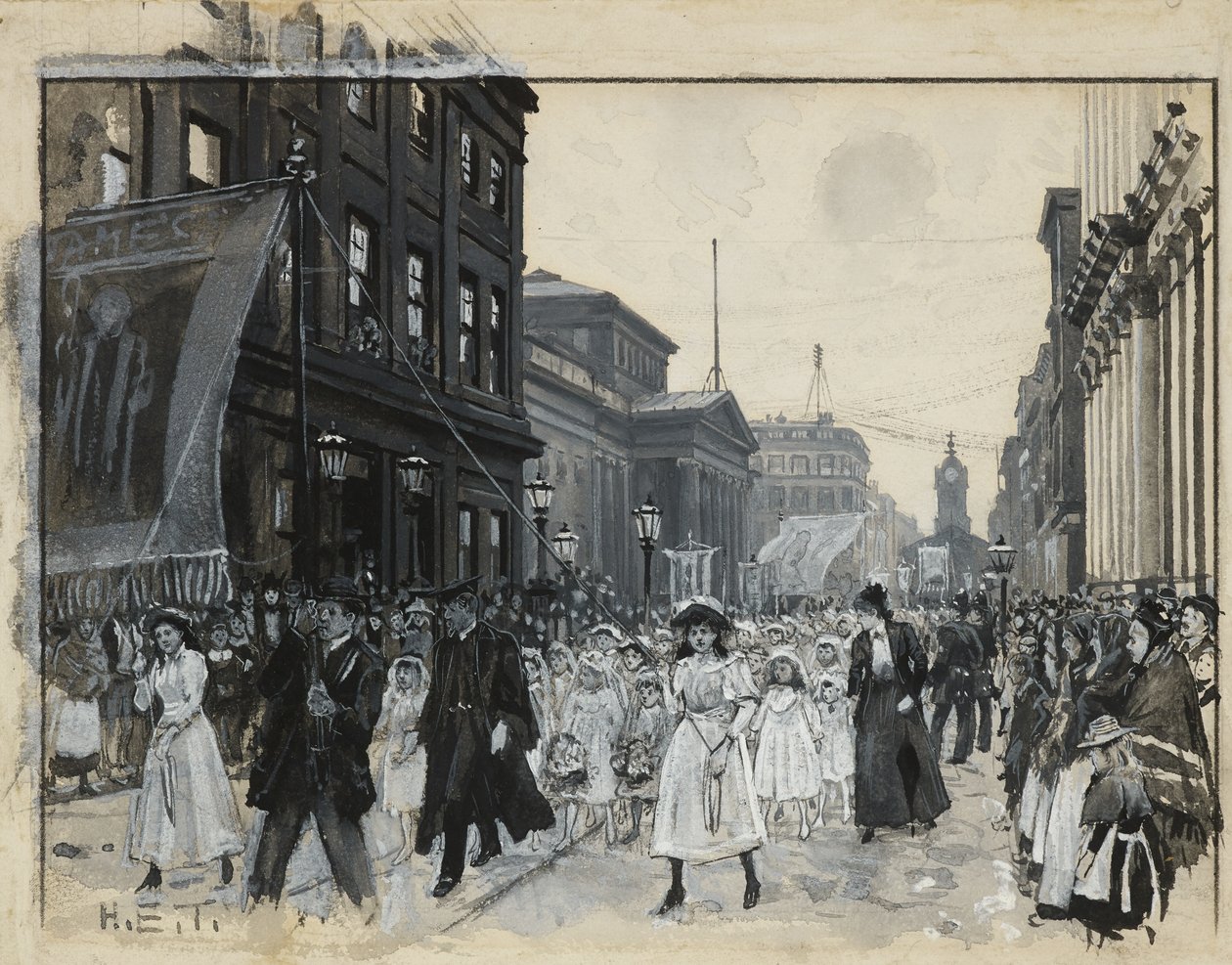 Procissão de Segunda-feira de Pentecostes, Mosley Street de Henry Edward Tidmarsh