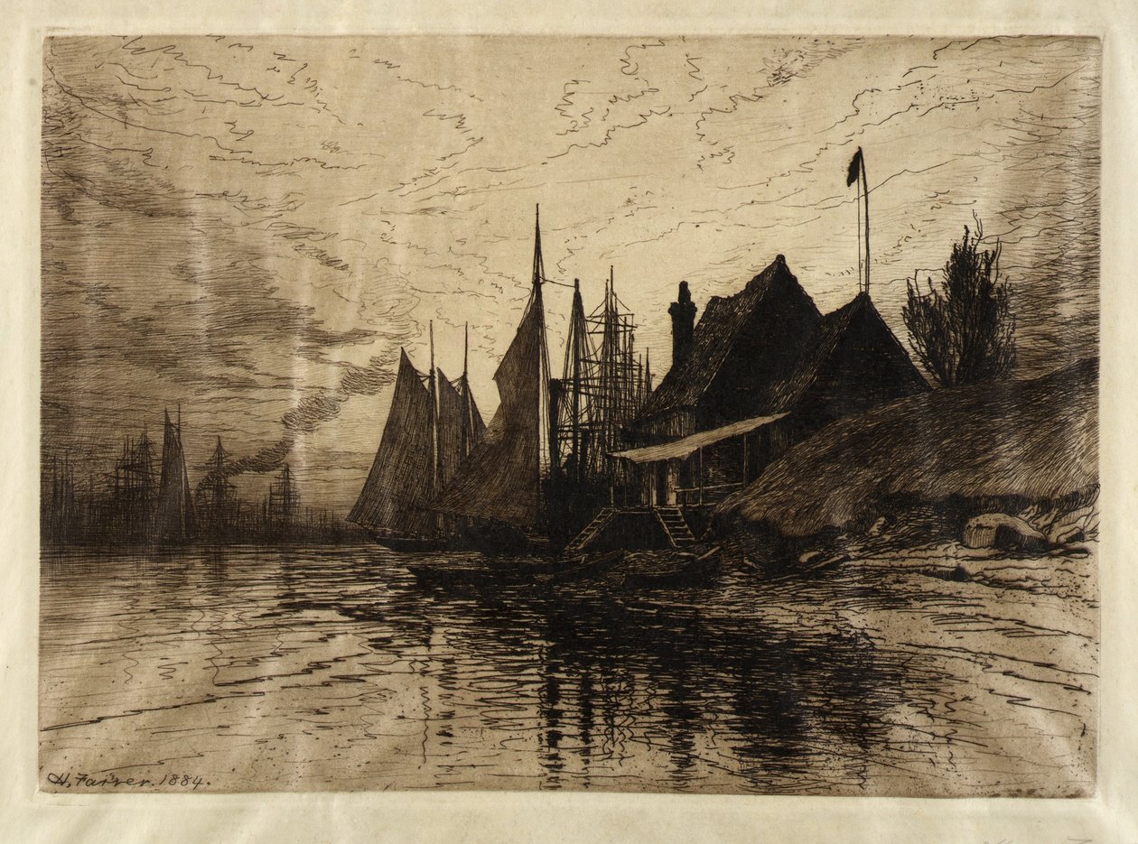 Noite, Porto de Nova Iorque de Henry Farrer