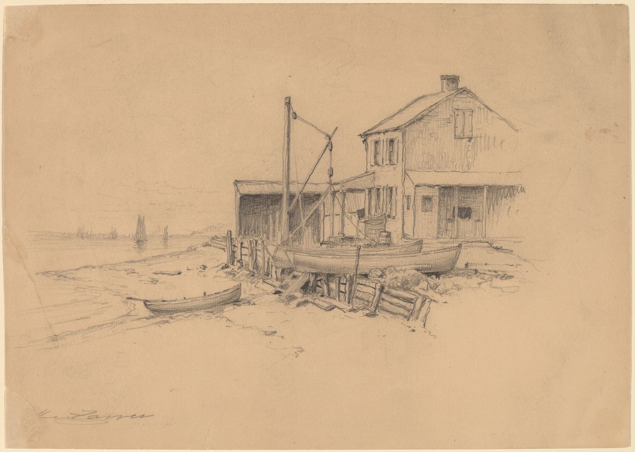 Barcos de Pesca e Barraca de Henry Farrer