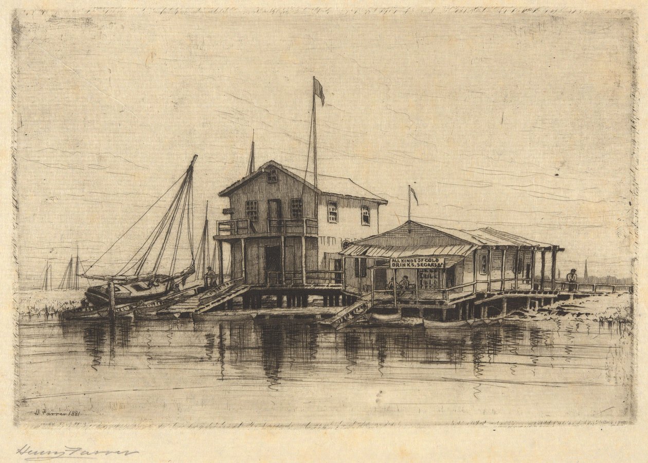 Junto ao riacho, Long Island de Henry Farrer