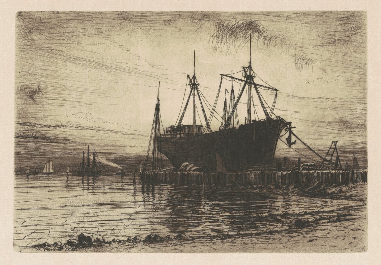Pôr do sol — Baía de Gowanus de Henry Farrer