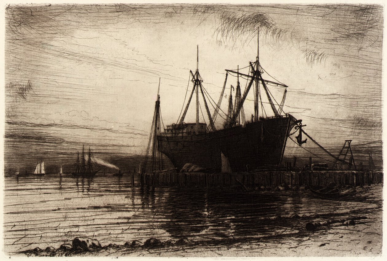 Pôr do sol, Baía de Gowanus de Henry Farrer