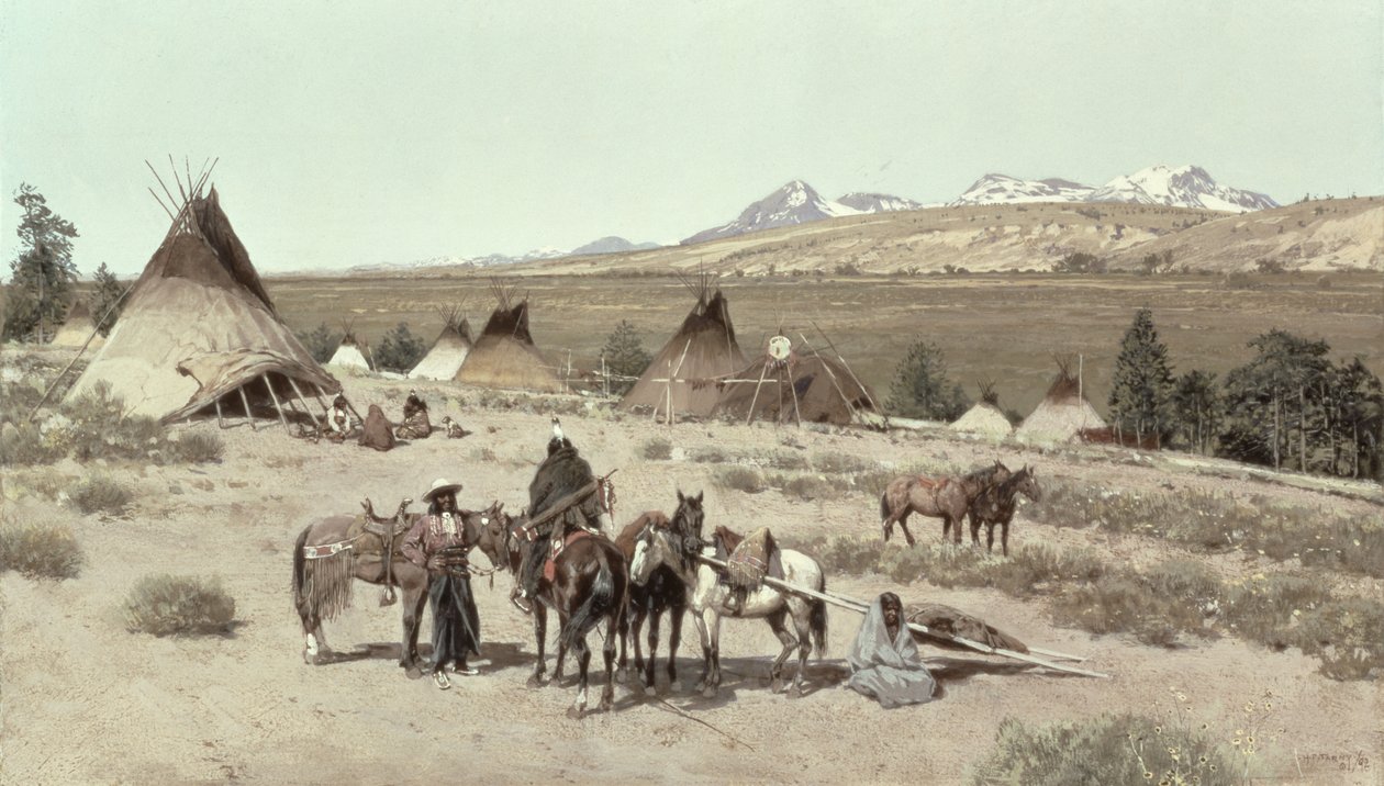 Acampamento Indiano, 1892 de Henry Francois Farny