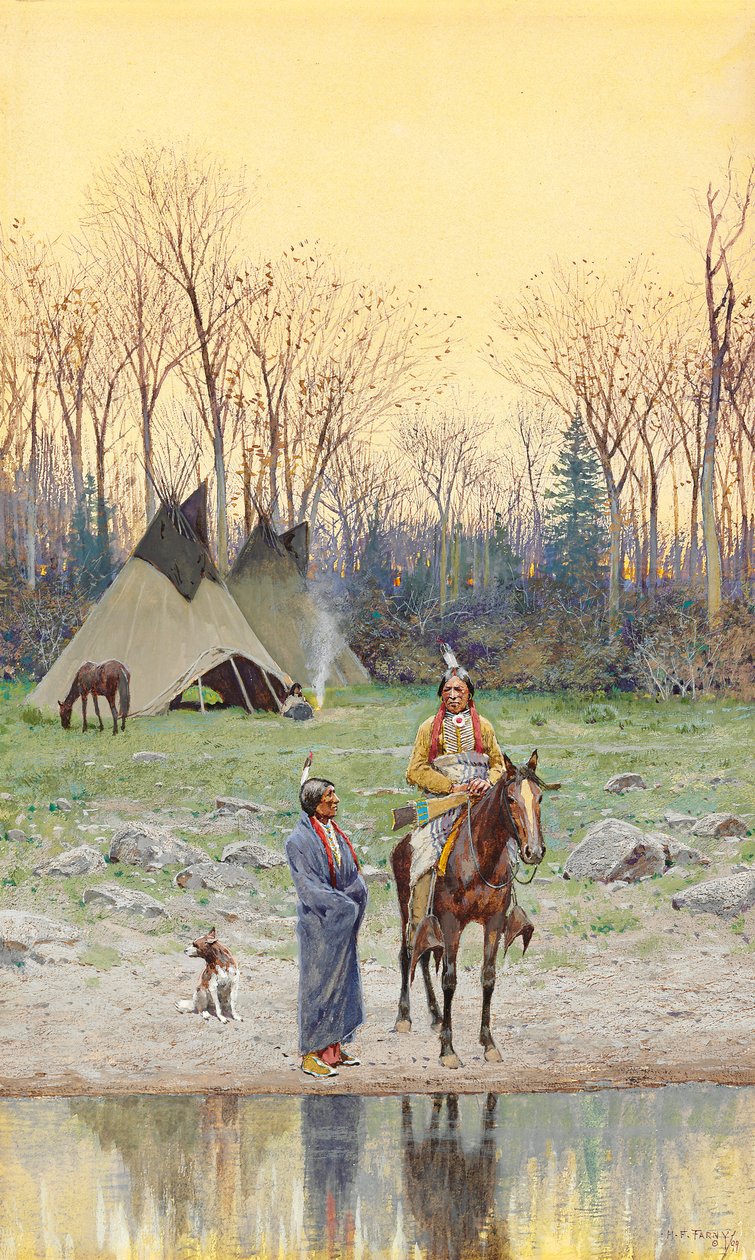 Indiano a cavalo, 1899 de Henry Francois Farny
