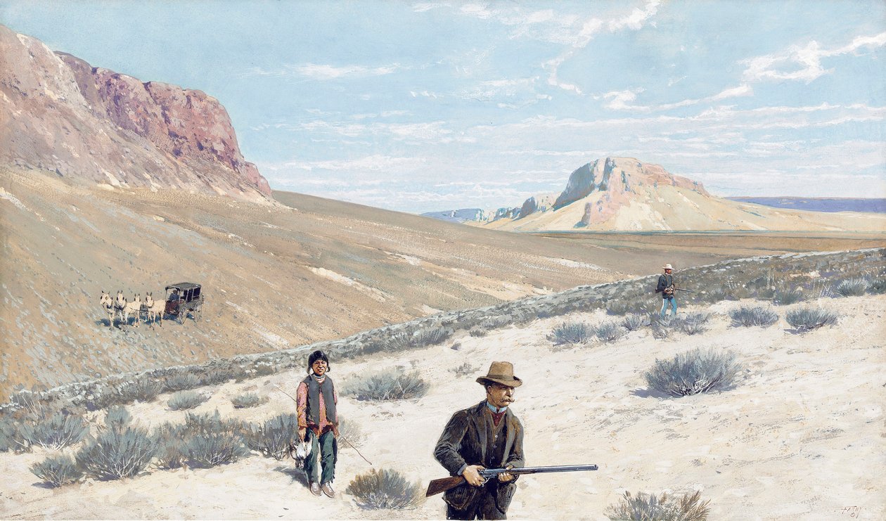 Theodore Roosevelt "Tiro Sábio do galo silvestre" de Henry Francois Farny