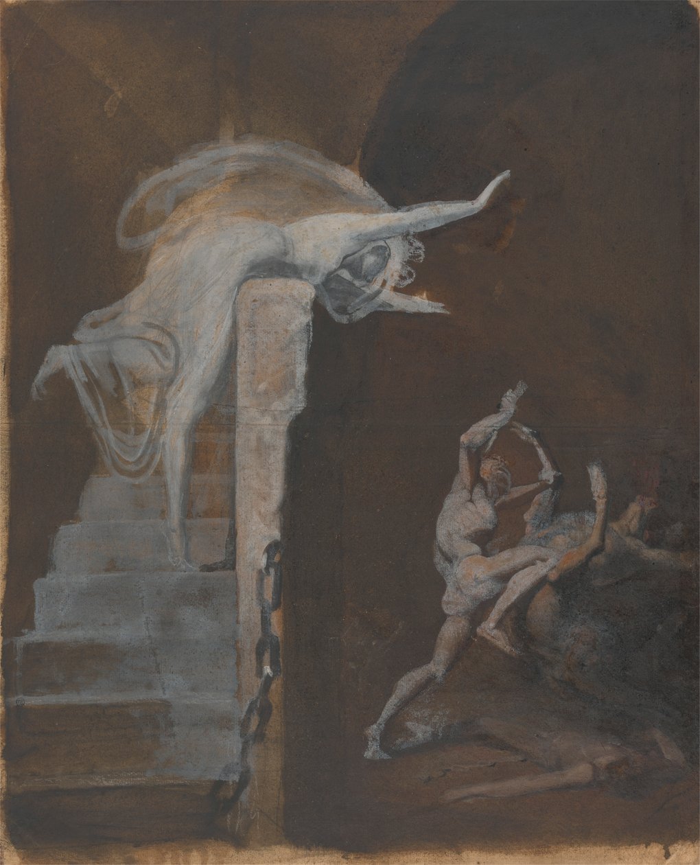 Ariadne Observando a Luta de Theseus com o Minotauro de Johann Heinrich Füssli