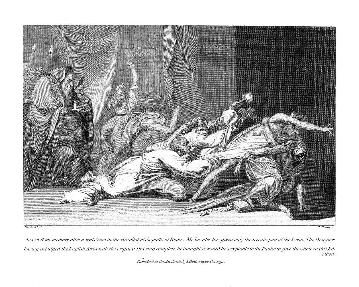 Tentativa de exorcizar espíritos malignos que possuem um paciente no Hospital San Spirito, Roma, 1792 de Johann Heinrich Füssli